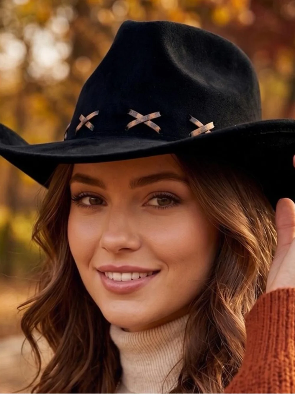 Women’s Wide Brim Felt Cowboy Hat - Tan